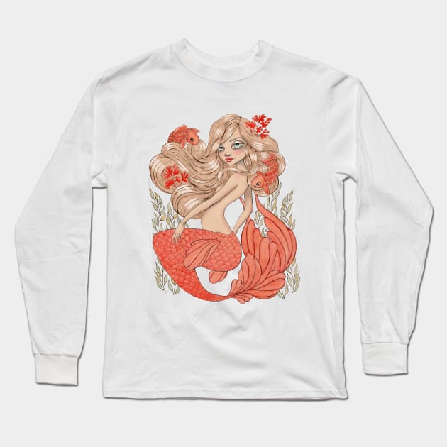 Swimming with Koi Long Sleeve T-Shirt by LeaBarozzi